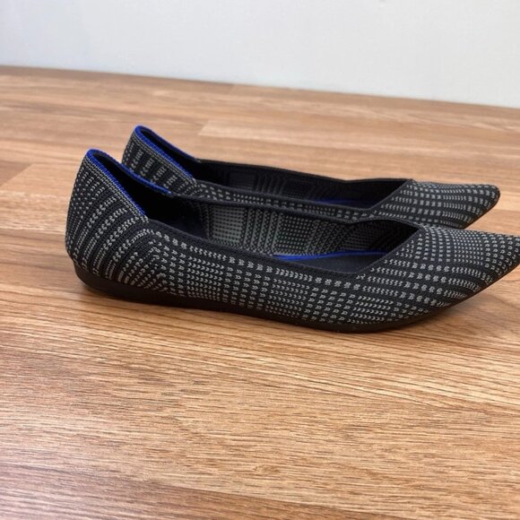 Rothy's The Point Limited Edition Flats in Glen Plaid Size 7.5 Grey Pointed Toe - Picture 5 of 8